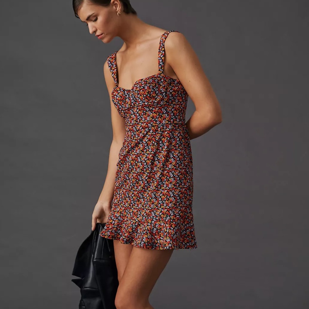 Anthropologie Hutch Ditsy Floral Corset Mini Dress